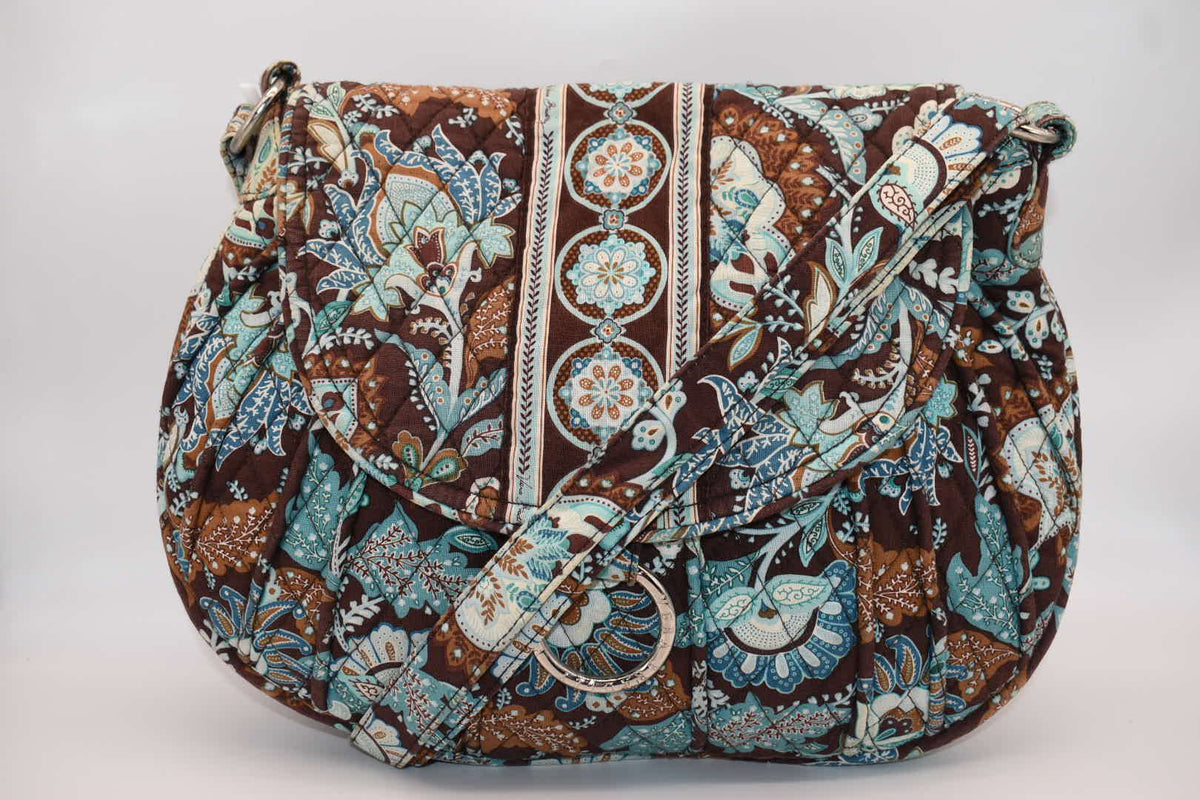 Vera Bradley Saddle Up Convertible Crossbody Bag in "Java Blue" Pattern