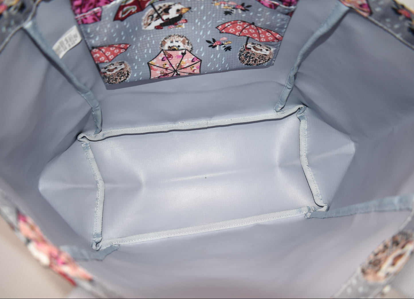 Vera Bradley Medium Family Tote Bag in "It's Raining Hedgehogs" Pattern