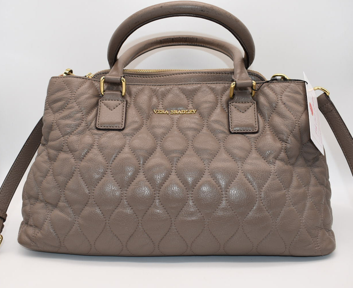 Vera Bradley Quilted Leather Large Emma Satchel Bag