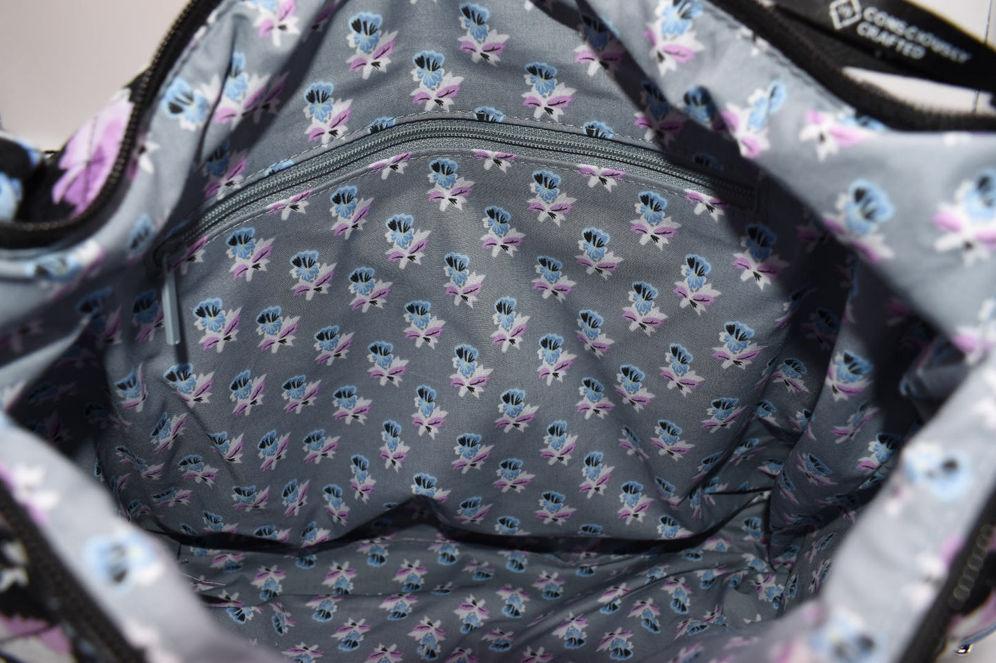 Vera Bradley Convertible Backpack Shoulder Bag in Plum Pansies
