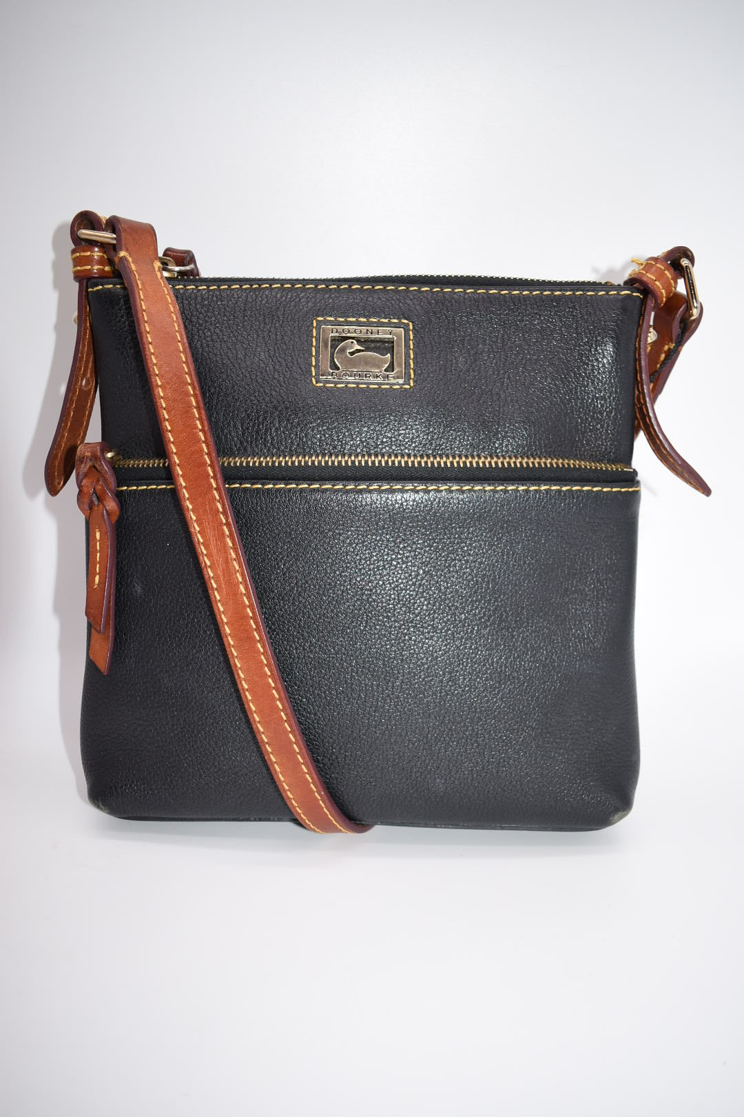 Dooney & Bourke Dillen Leather Carrier Black Crossbody Bag