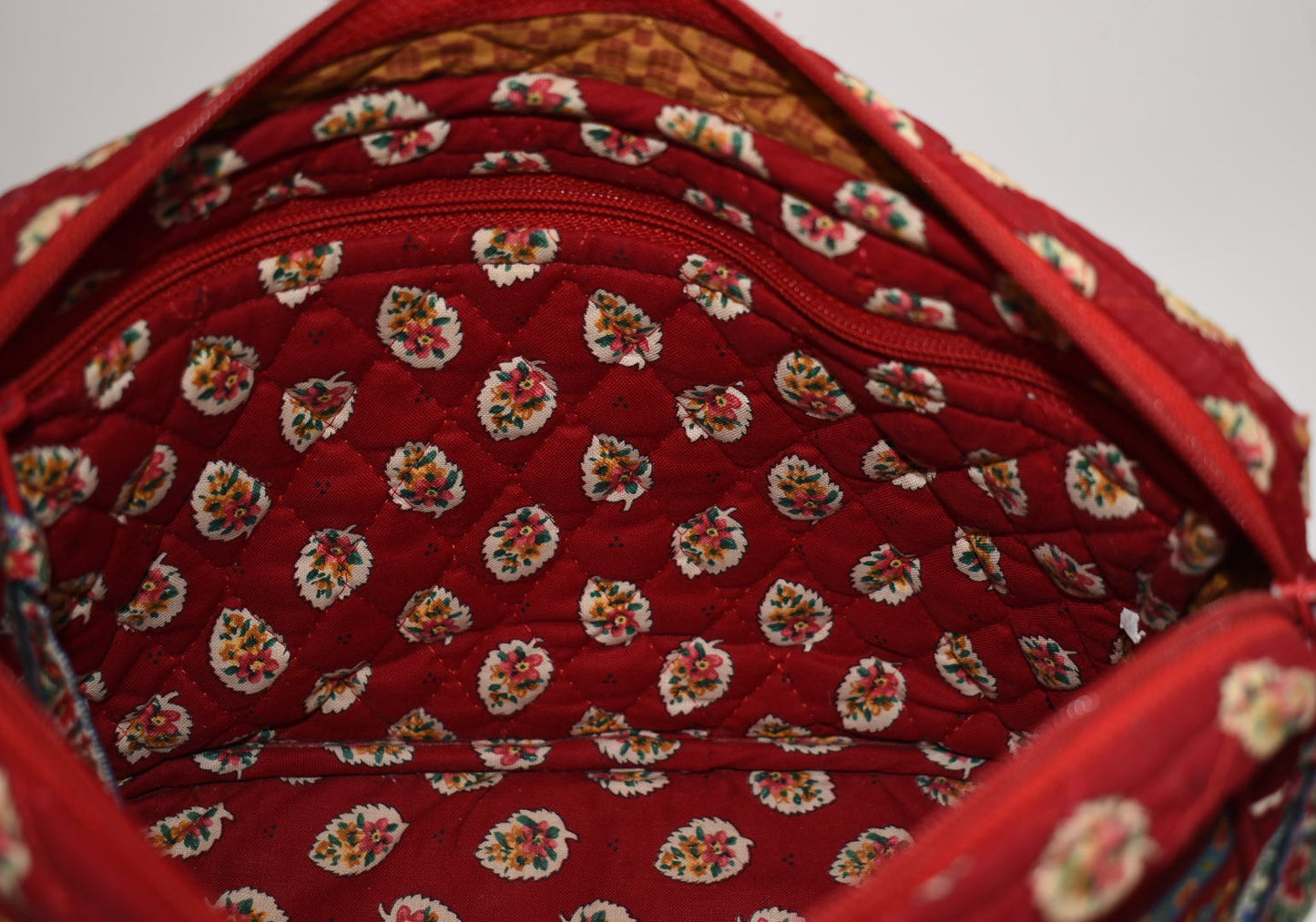 Vintage Vera Bradley East West Crossbody Bag in "Red Leaf - 1997" Pattern