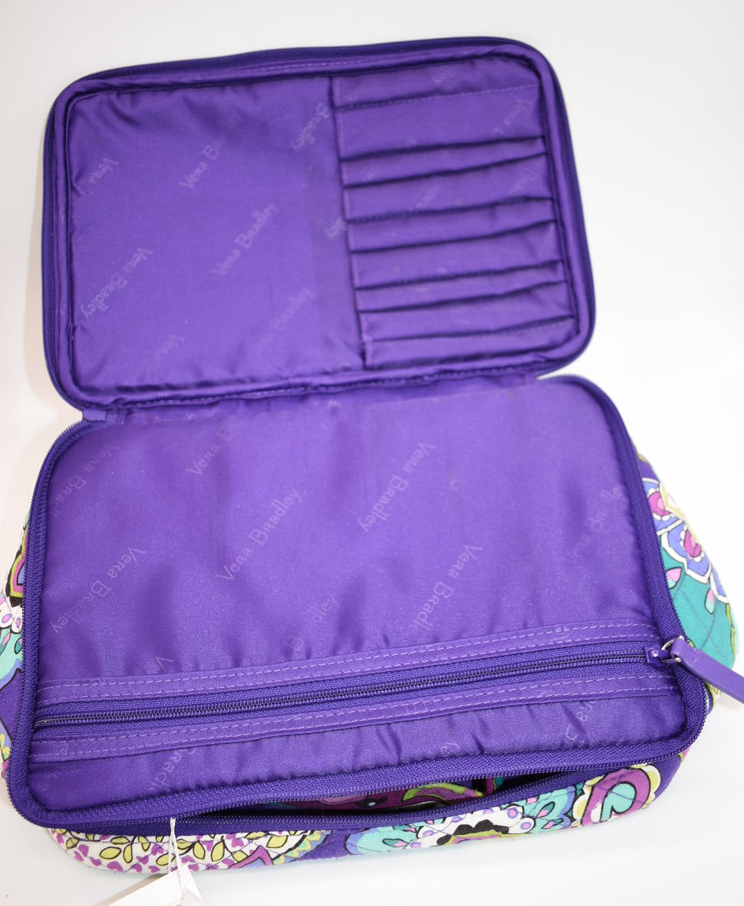 Vera Bradley Large Blush & Brush Cosmetic Travel Bag in "Heather" Pattern