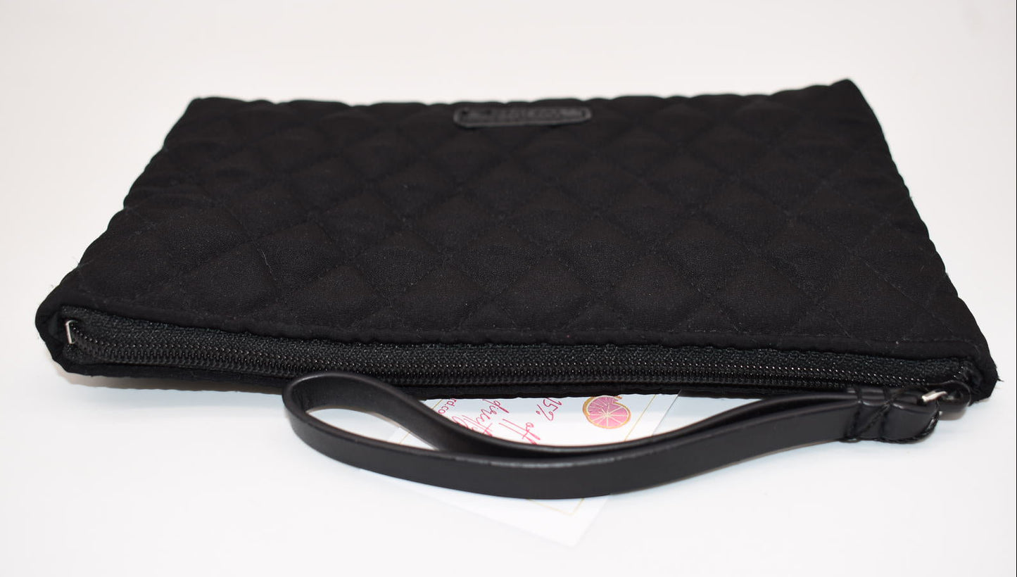 Vera Bradley Microfiber RFID All-Day Simple Wristlet in Black