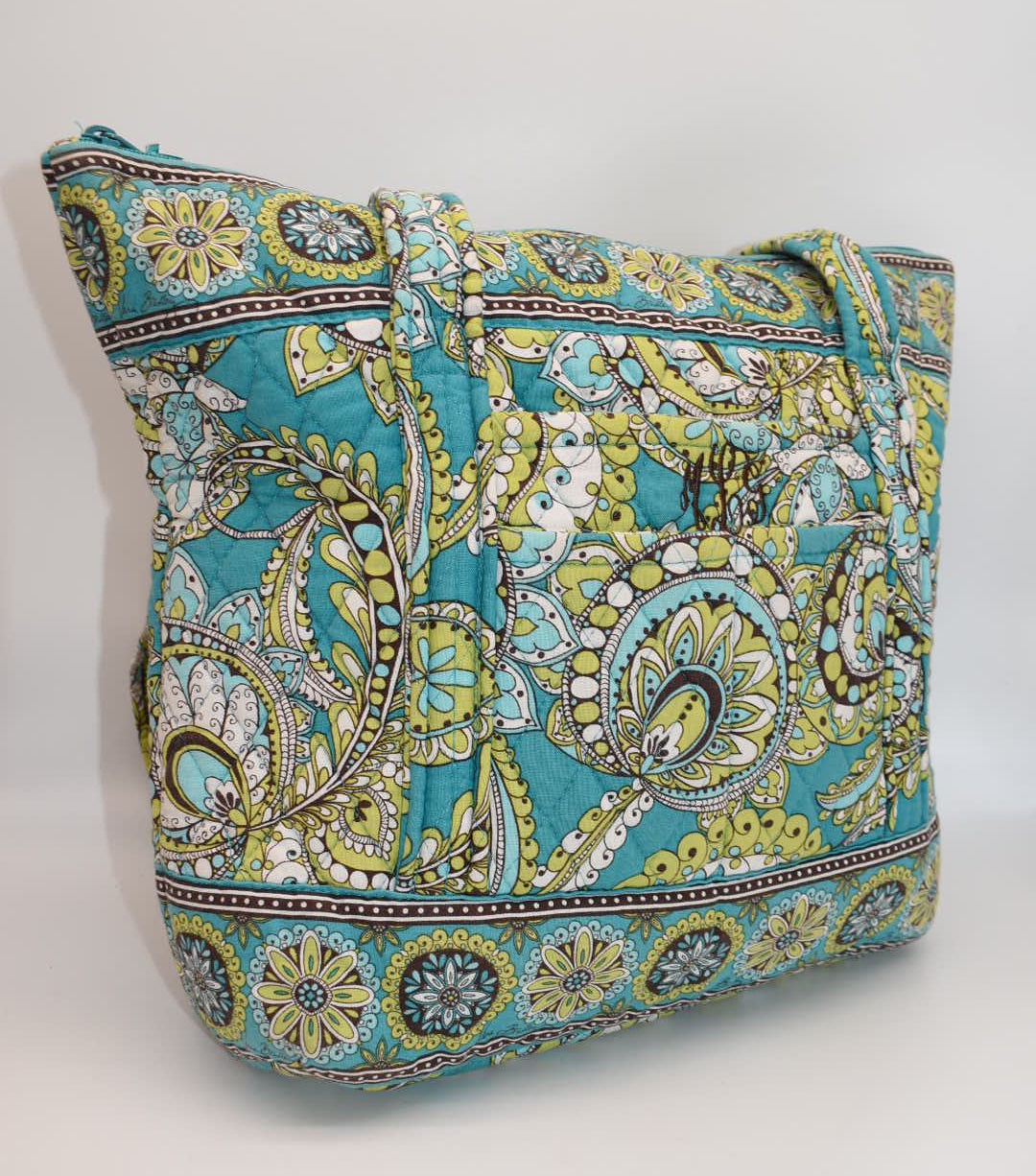 Vera Bradley Villager Tote Bag in "Peacock" Pattern
