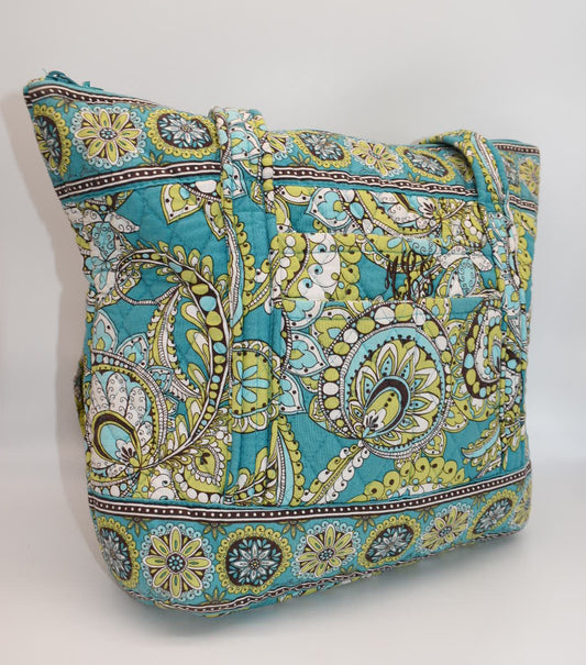 Vera Bradley Villager Tote Bag in "Peacock" Pattern