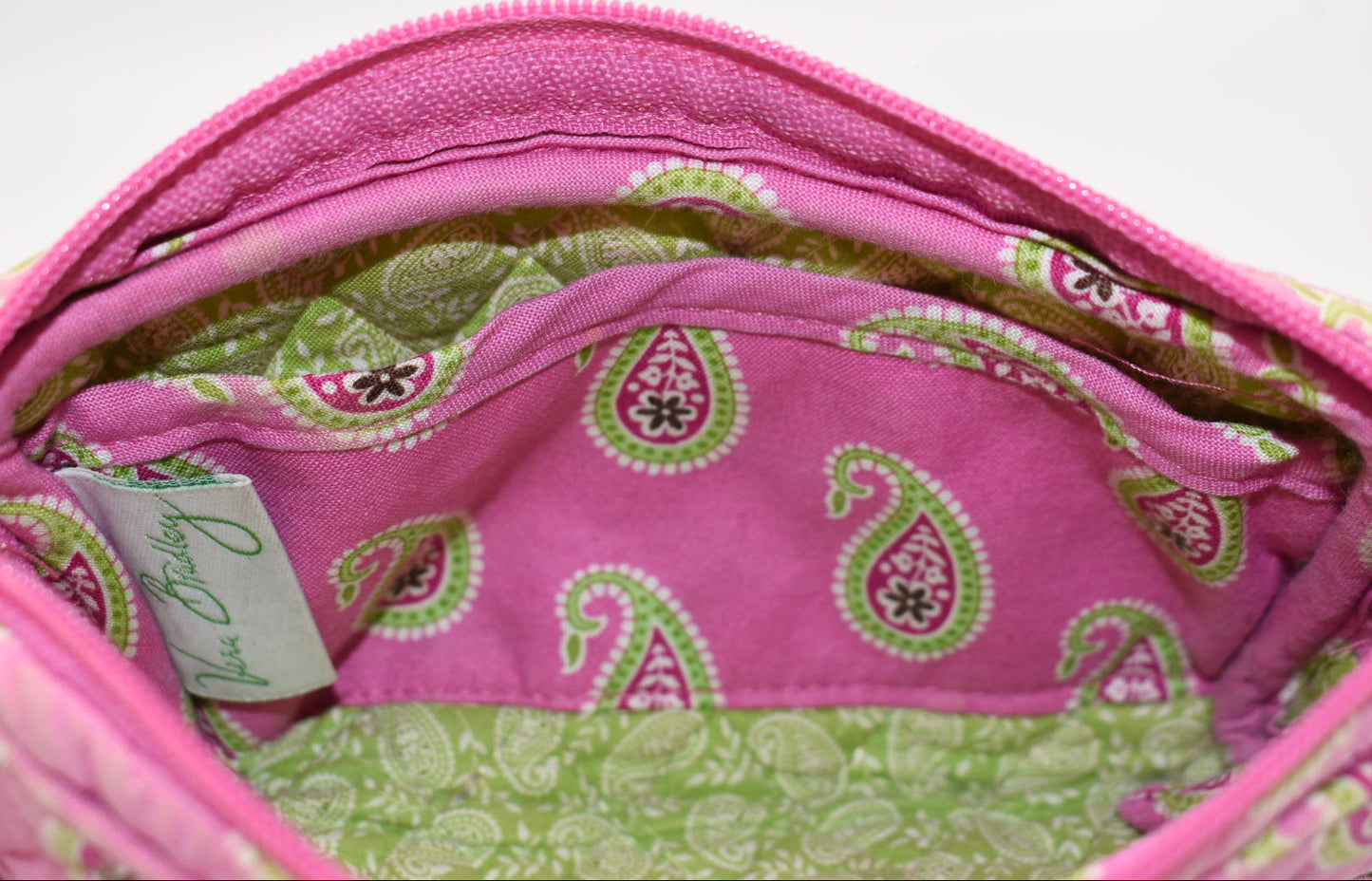 Vera Bradley Zip Top Wristlet Bag in "Bermuda Pink" Pattern
