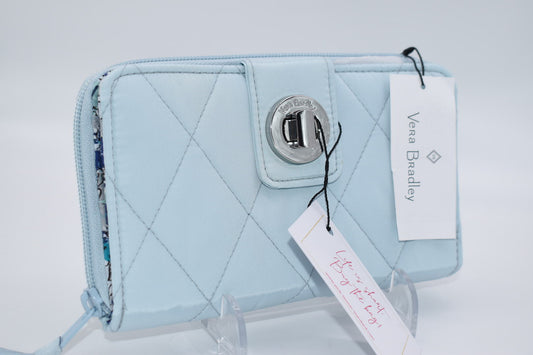 Vera Bradley Ultralight RFID Turnlock Wallet in Sea Salt Blue