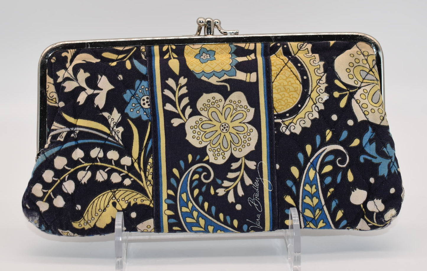 Vera Bradley Double Kisslock Wallet in "Ellie Blue" Pattern