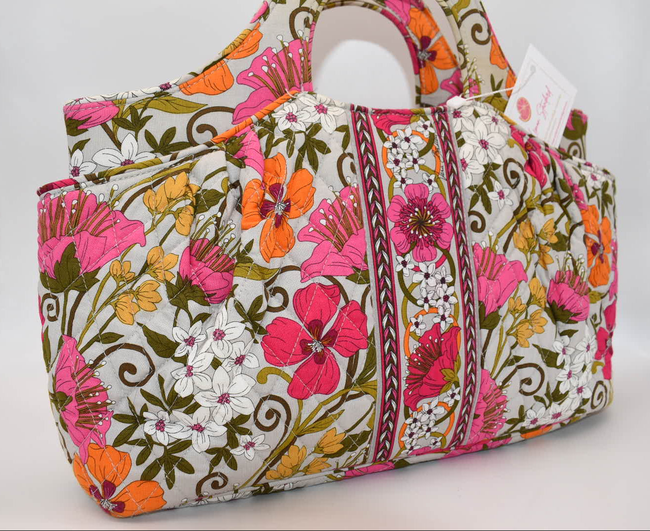 Vera Bradley Abby Top-Handle Tote Bag in "Tea Garden" Pattern