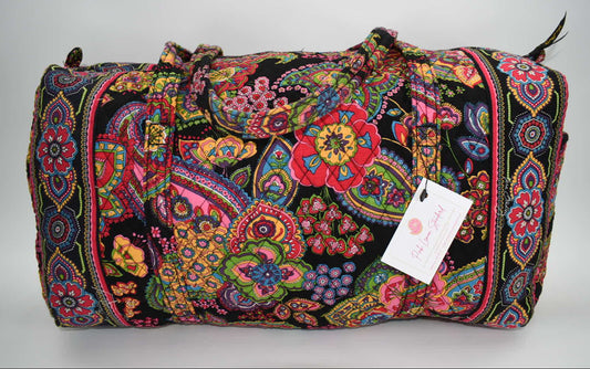 Vera Bradley Large Travel Duffel Bag in "Symphony in Hue" Pattern