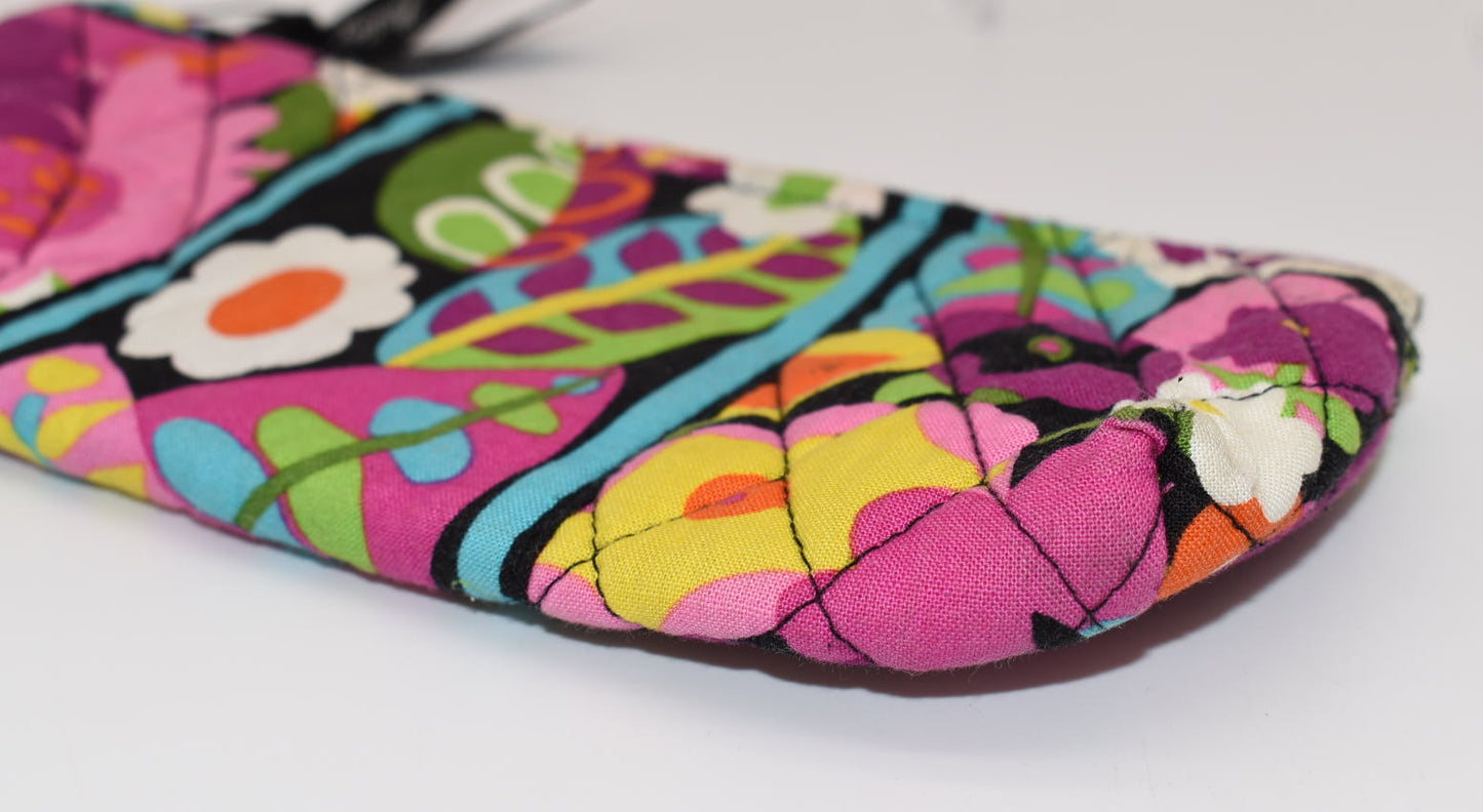 Vera Bradley Brush & Pencil Cosmetic Zip Pouch in "Va Va Bloom" Pattern