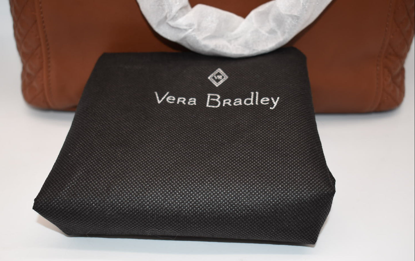 Vera Bradley Carryall Small Leather Tote Bag in Classic Mocha