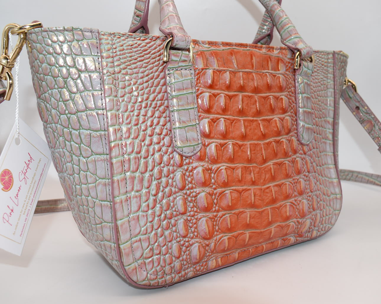 Brahmin Small Ashlee Satchel Bag in Flirty Ombre Melbourne