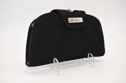 Vera Bradley Microfiber Kiss & Snap Clutch Wallet in Black