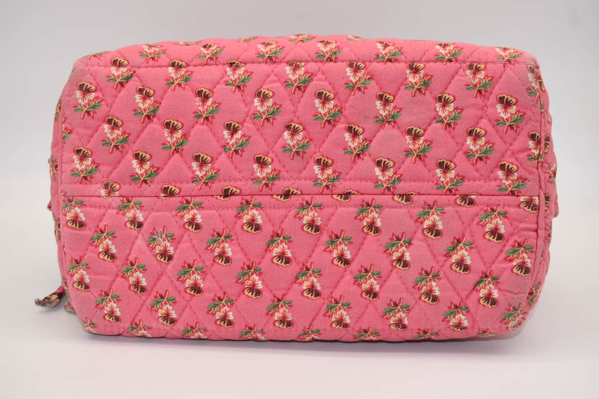 Vera Bradley Small Bowler Satchel Bag in "Pink Pansy" Pattern