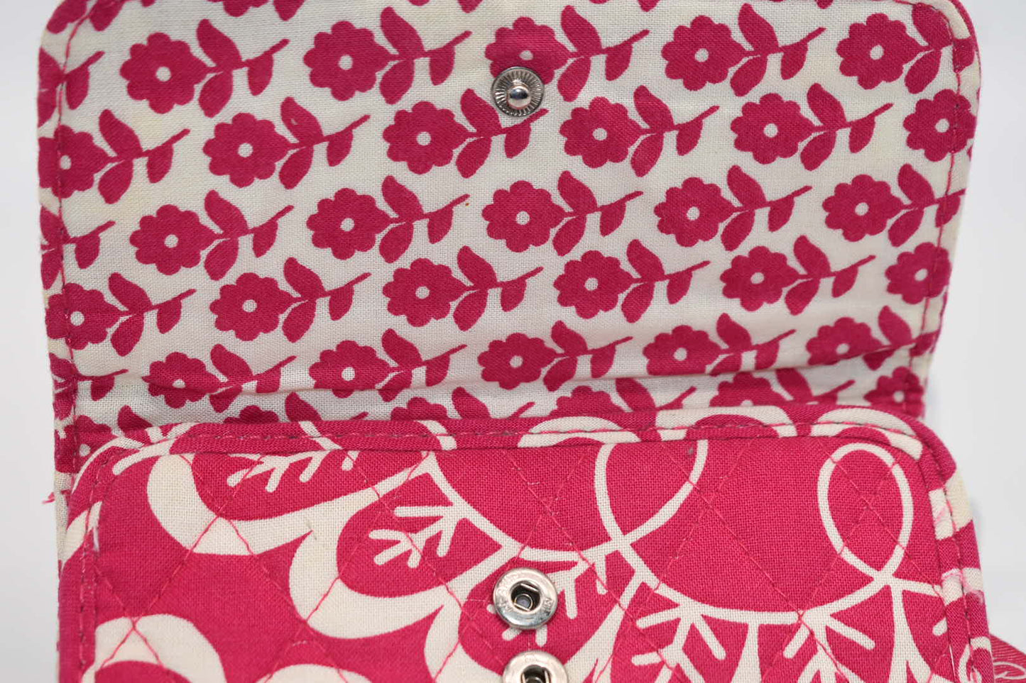 Vera Bradley Trifold Euro Wallet in "Twirly Birds Pink" Pattern