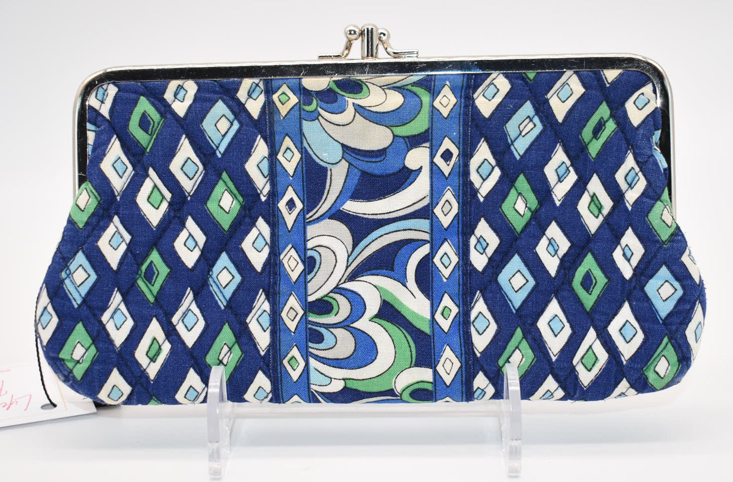 Vera Bradley Double Kisslock Wallet in "Mediterranean Blue" Pattern