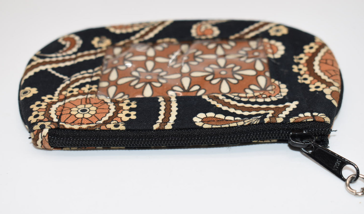 Vera Bradley Clip Zip ID Case in "Caffe' Latte" Pattern
