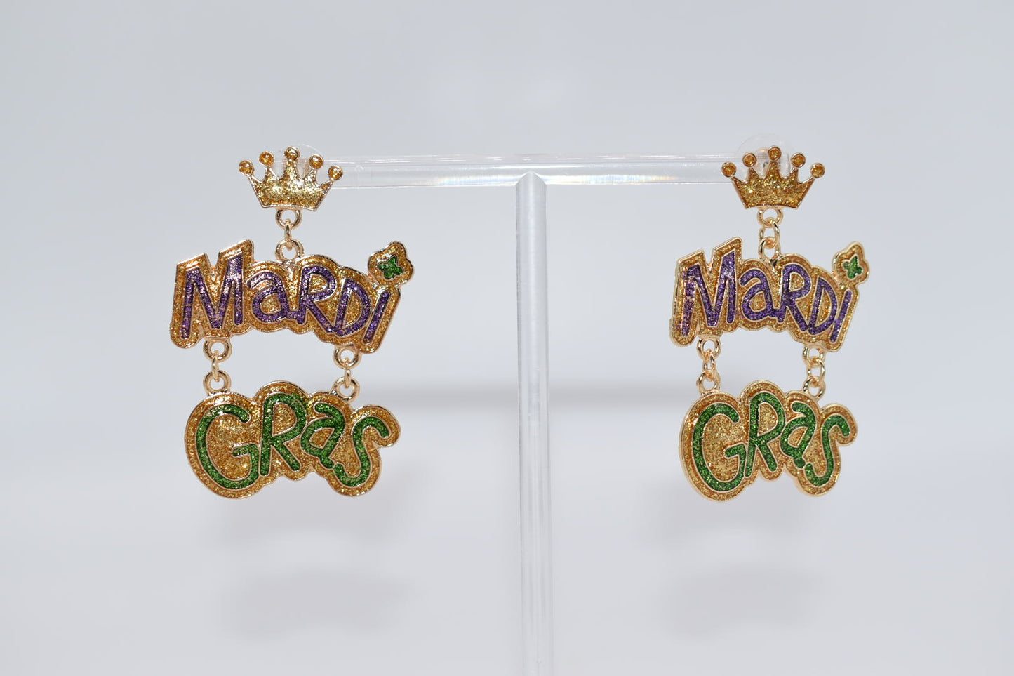 Statement Earrings: "Miss Mardi Gras" Drop Earrings