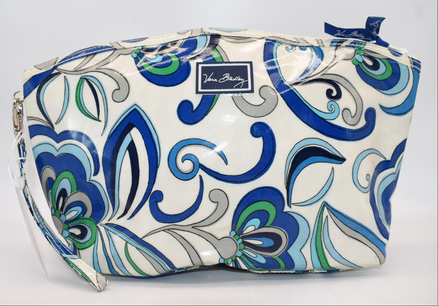 Vera Bradley XL Waterproof Makeup & Toiletry Bag in "Mediterranean White" Pattern