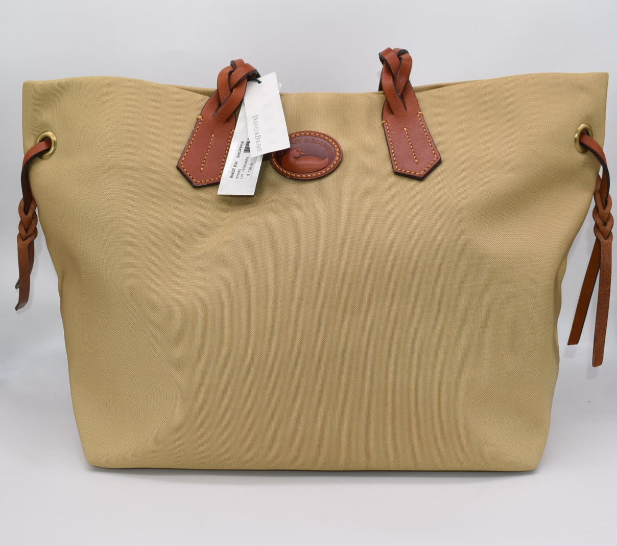 Dooney & Bourke Large Nylon Shopper Tote Bag in Khaki