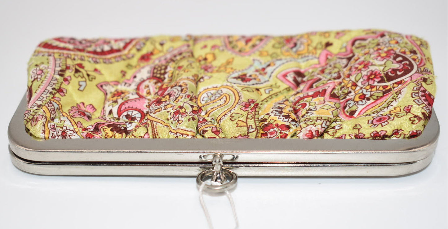 Vera Bradley Kisslock Clutch in "Pistachio Paisley" Pattern