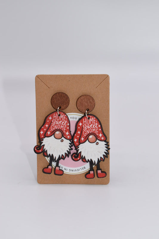 Seasonal Earrings: "Home Sweet Gnome" Earrings