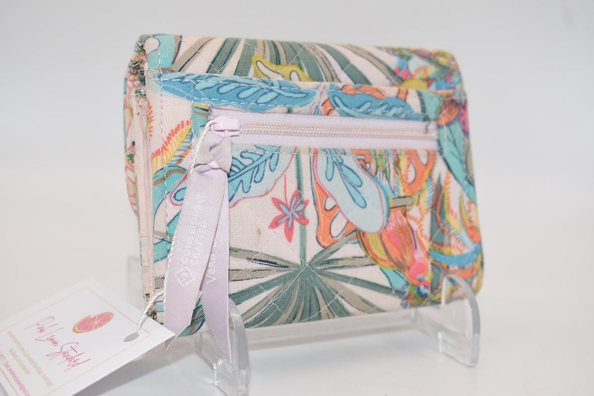 Vera Bradley RFID Riley Compact Wallet in "Rain Forest Canopy" Pattern