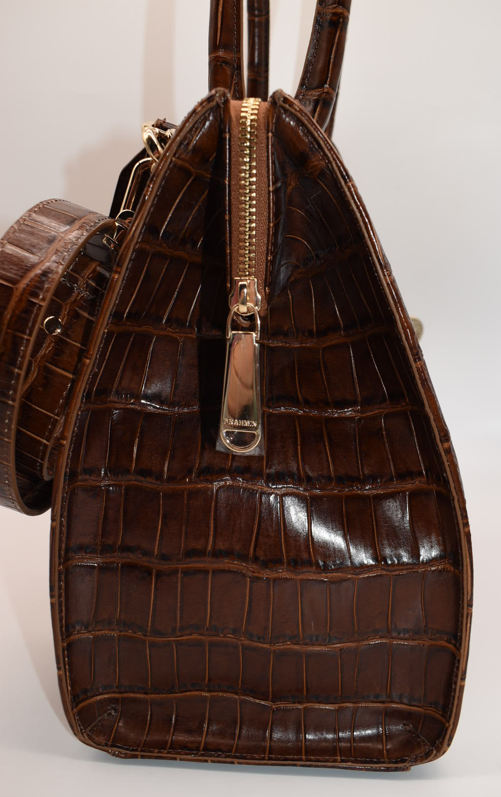 Brahmin Caroline Satchel Bag in Chestnut Marana