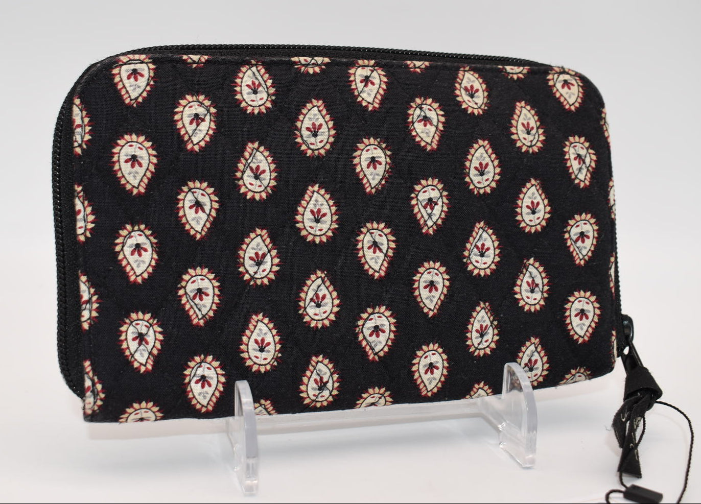 Vera Bradley Zip Around Wallet in "Classic Black " Pattern