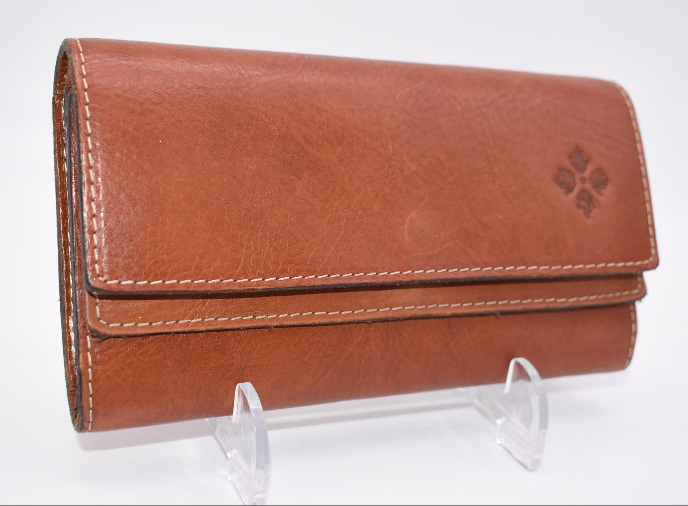 Patricia Nash Leather Trifold Wallet in Heritage Tan