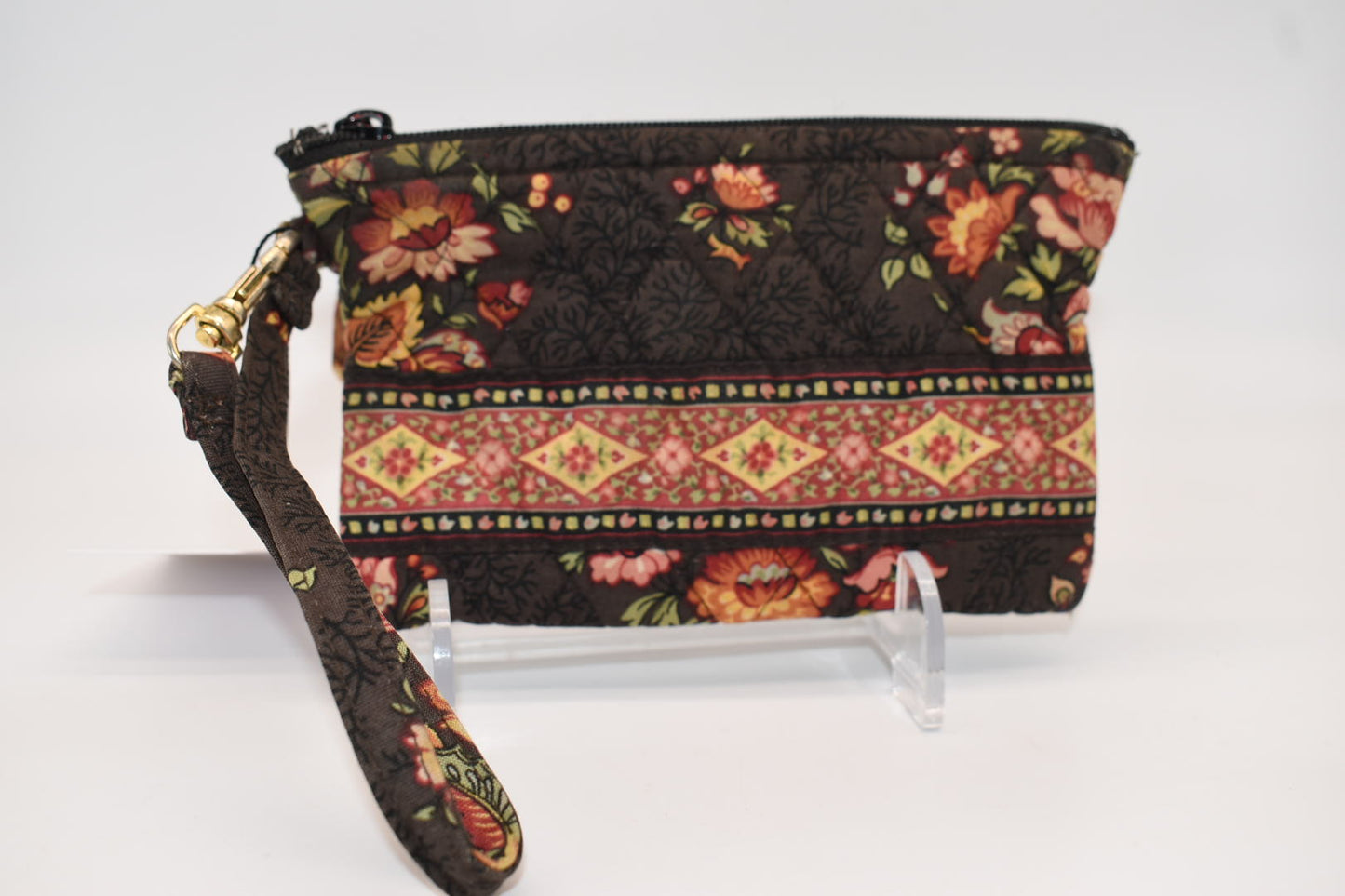 Vera Bradley Zip Wristlet in "Chocolate" Pattern
