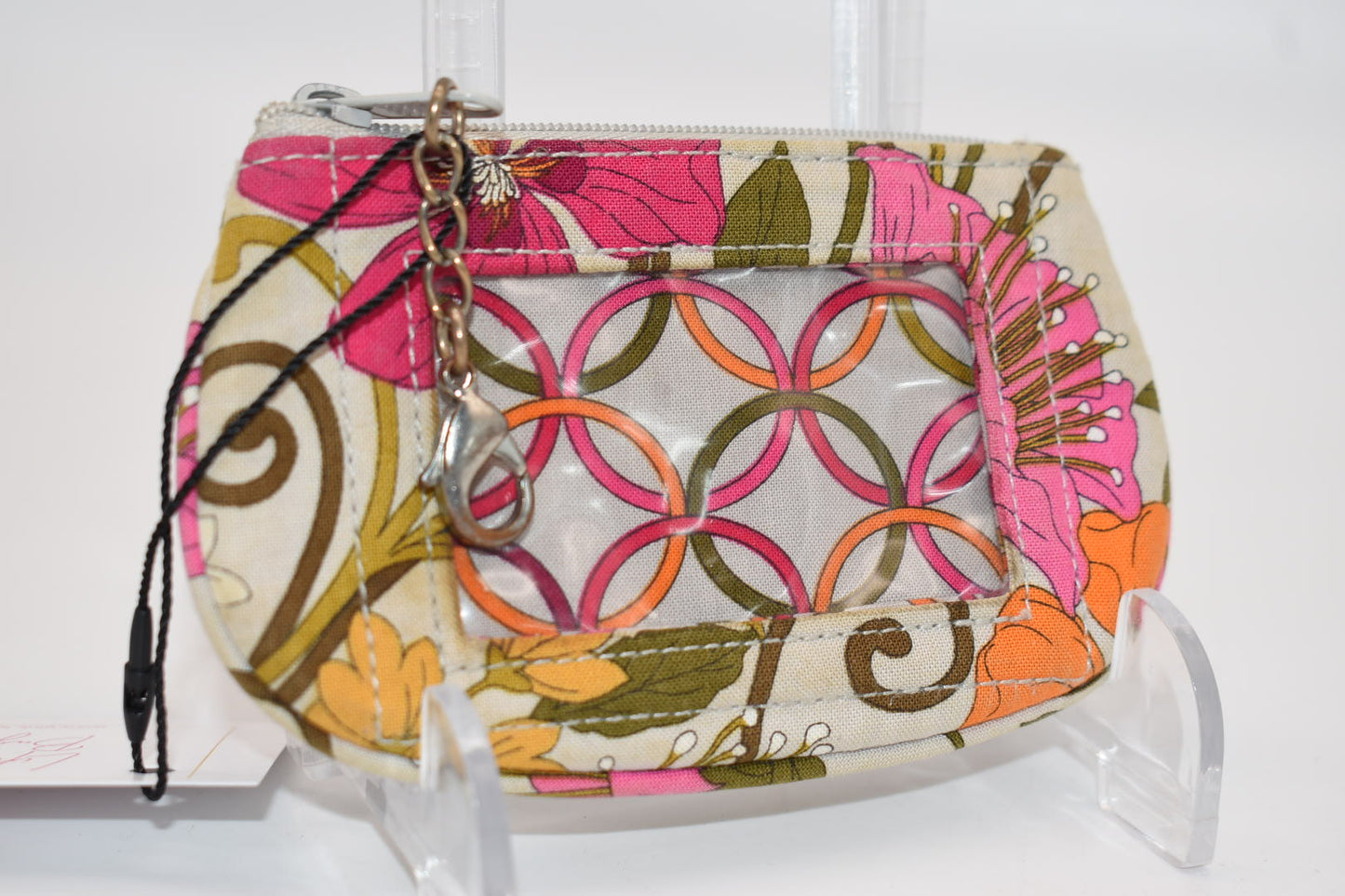 Vera Bradley Clip Zip ID Case in "Tea Garden" Pattern