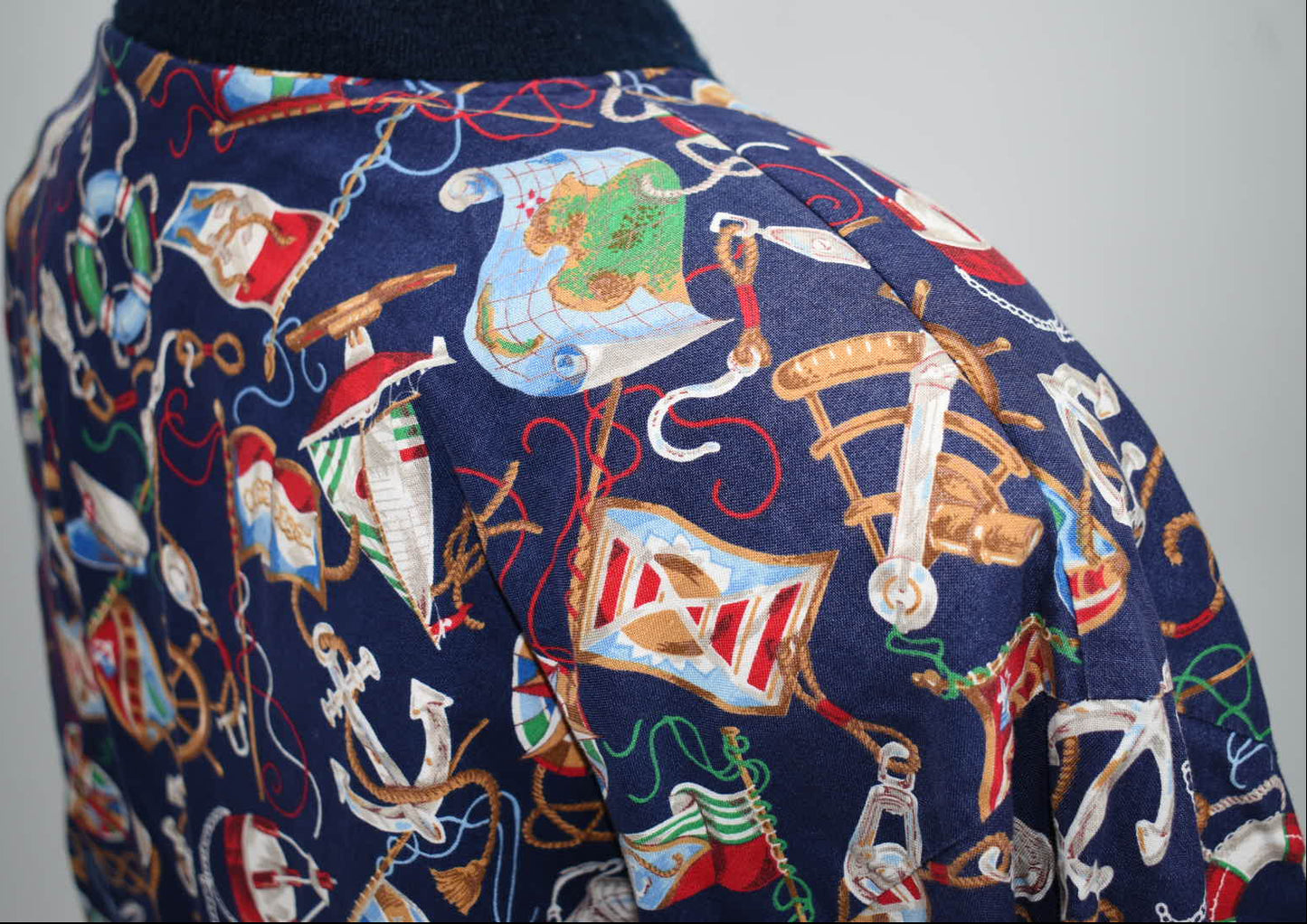 Vintage Vera Bradley Medium Reversible Zip Sports Jacket in "Regatta - 1994" Pattern