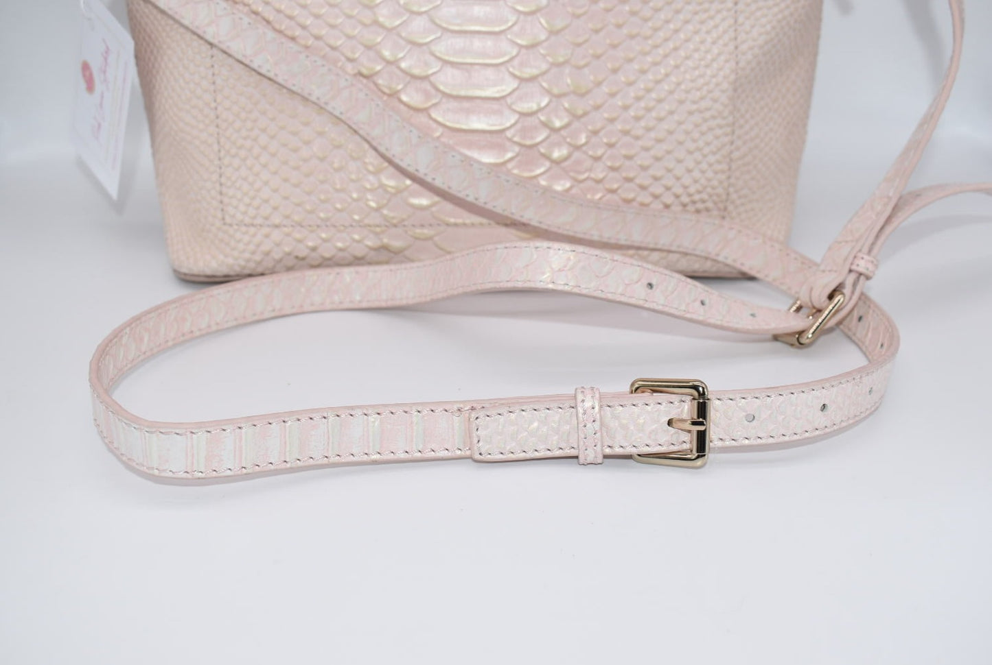 Dooney & Bourke Pink Pearl Croc Domed Satchel Bag