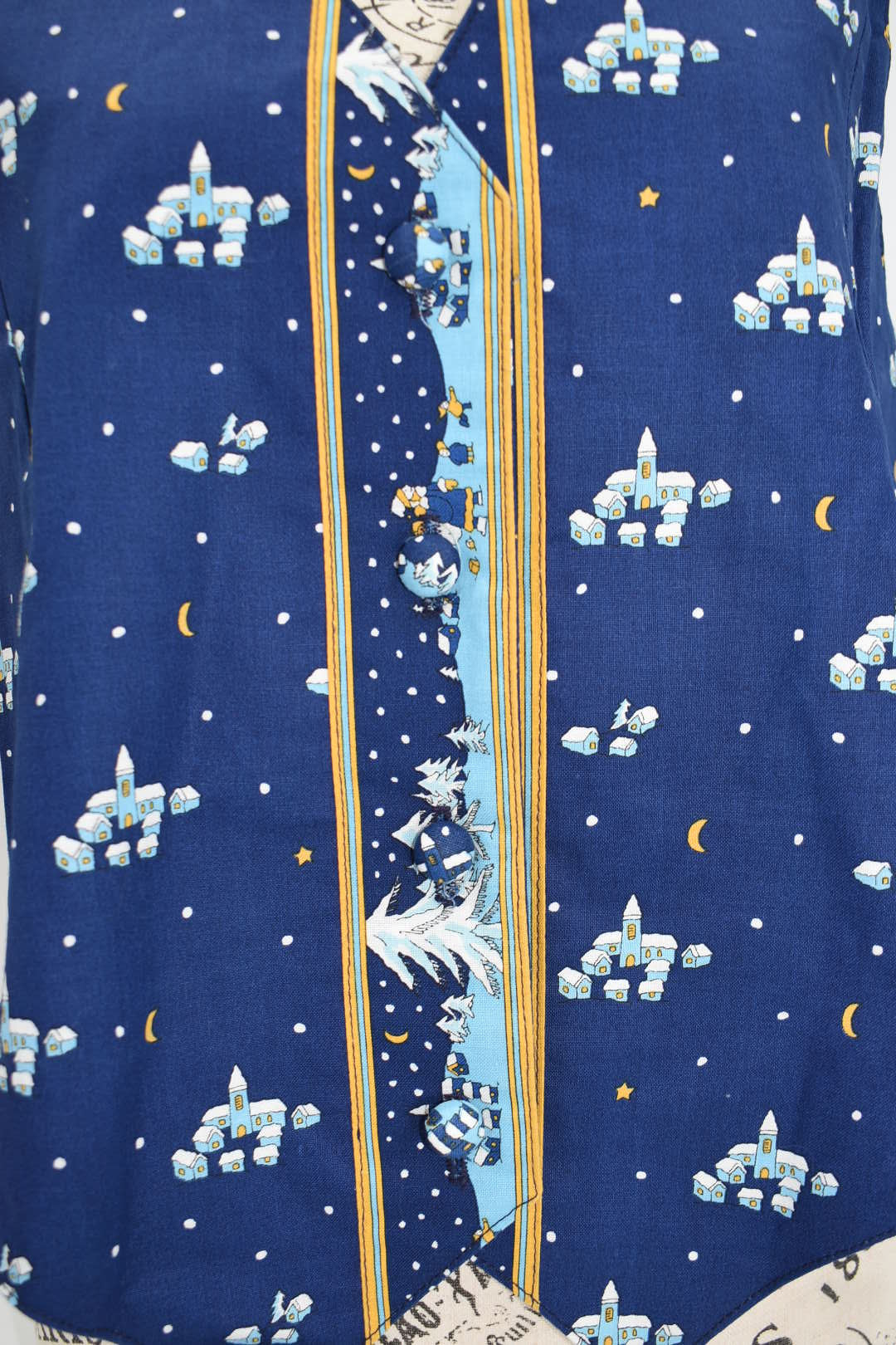 Vintage Vera Bradley Medium Vest in "Blue Christmas- 1997" Pattern