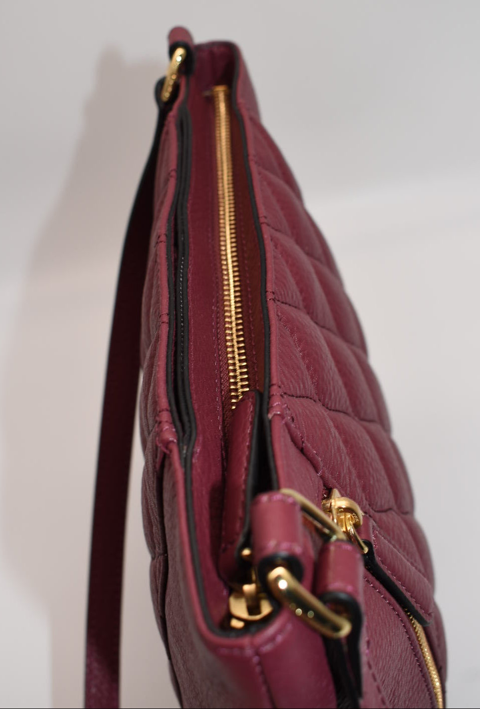 Vera Bradley Quilted Leather Molly Crossbody Bag in "Claret" Color