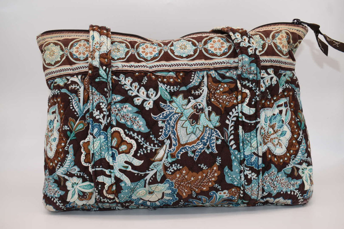Vera Bradley Large Betsy Shoulder Tote Bag in "Java Blue" Pattern