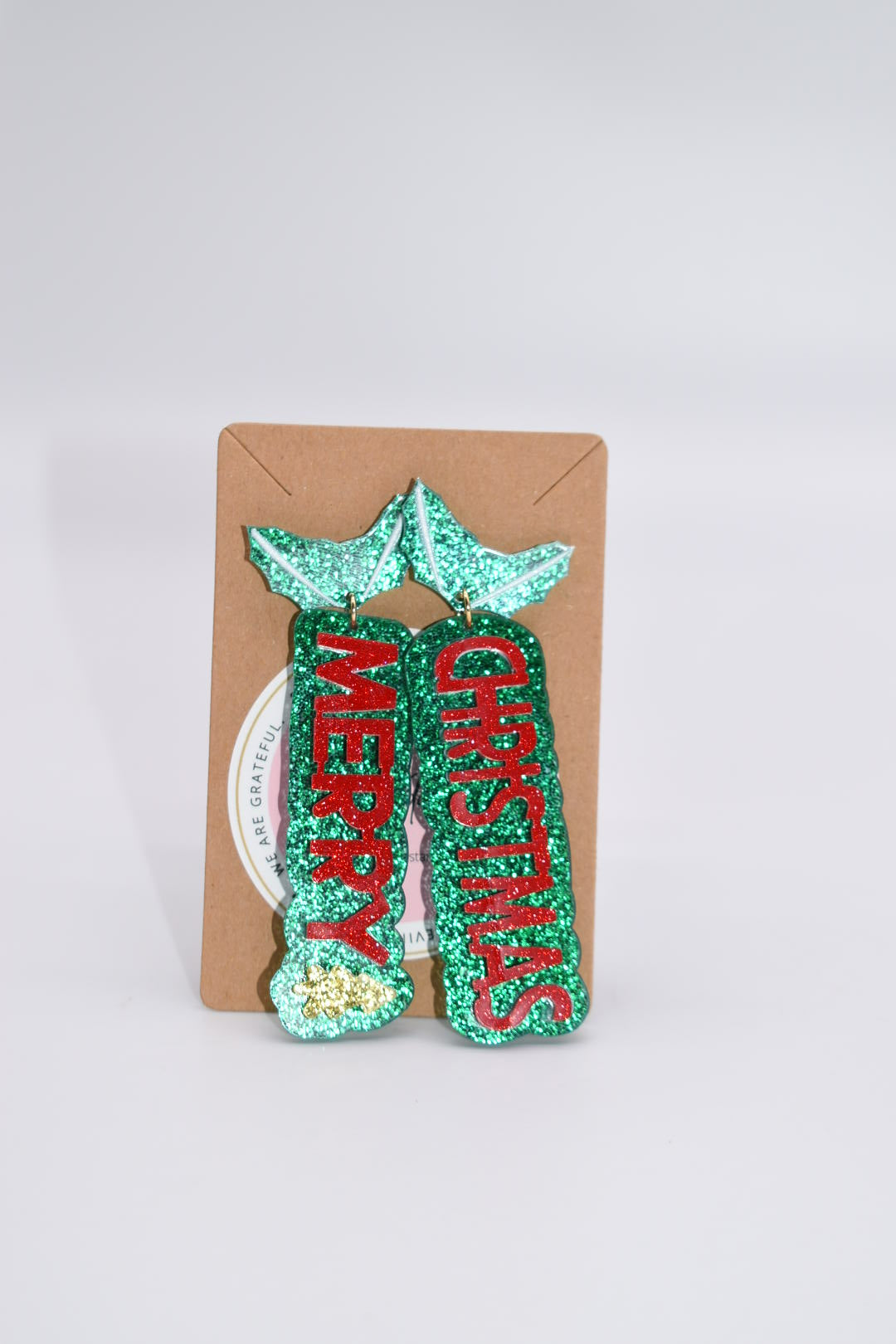 Seasonal Earrings: "Merry Mistletoe Christmas" Earrings