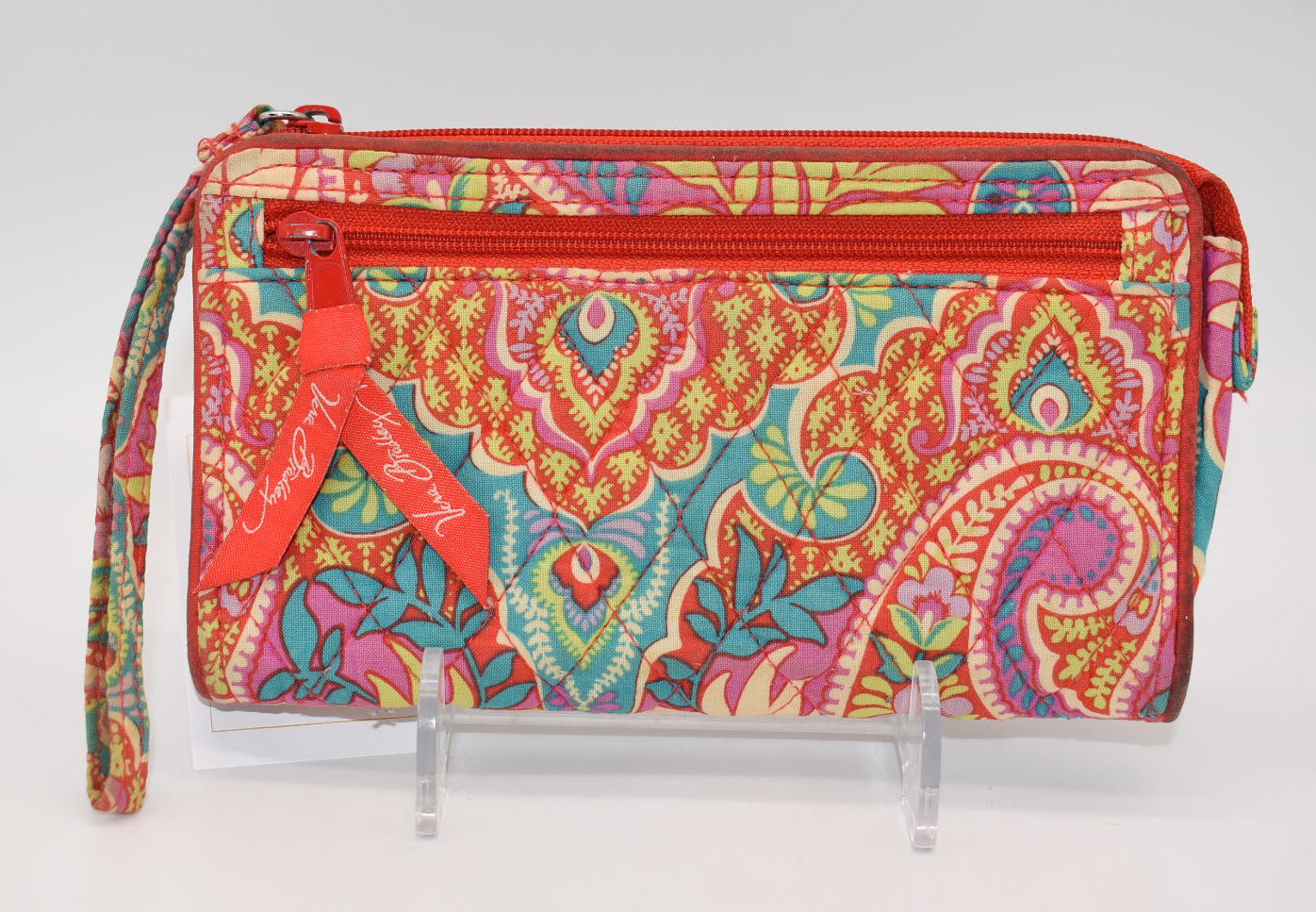 Vera Bradley Front Zip Wristlet in "Paisley in Paradise" Pattern