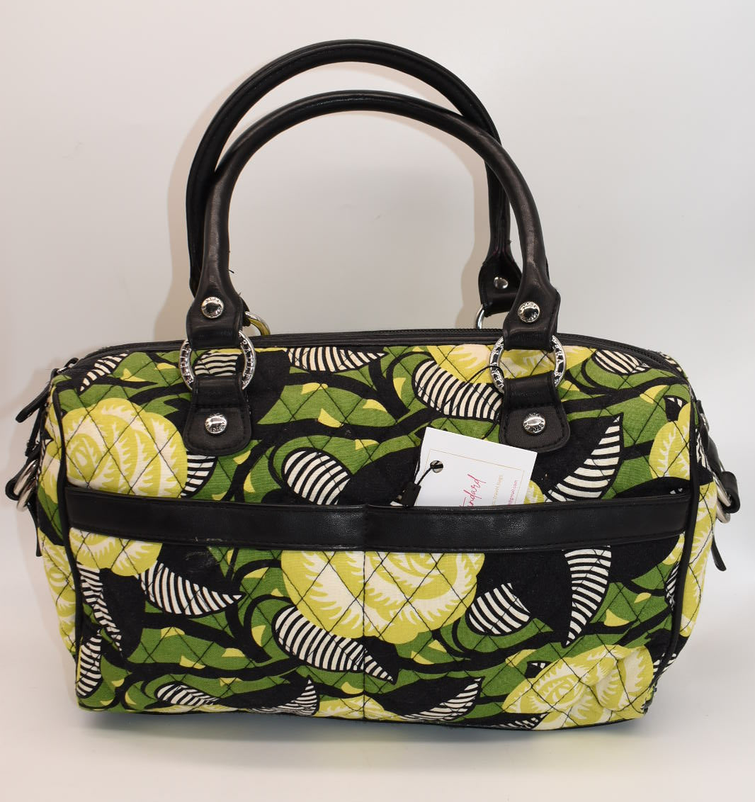 Vera Bradley Quilted Emma Satchel Bag in "La Neon Rose" Pattern