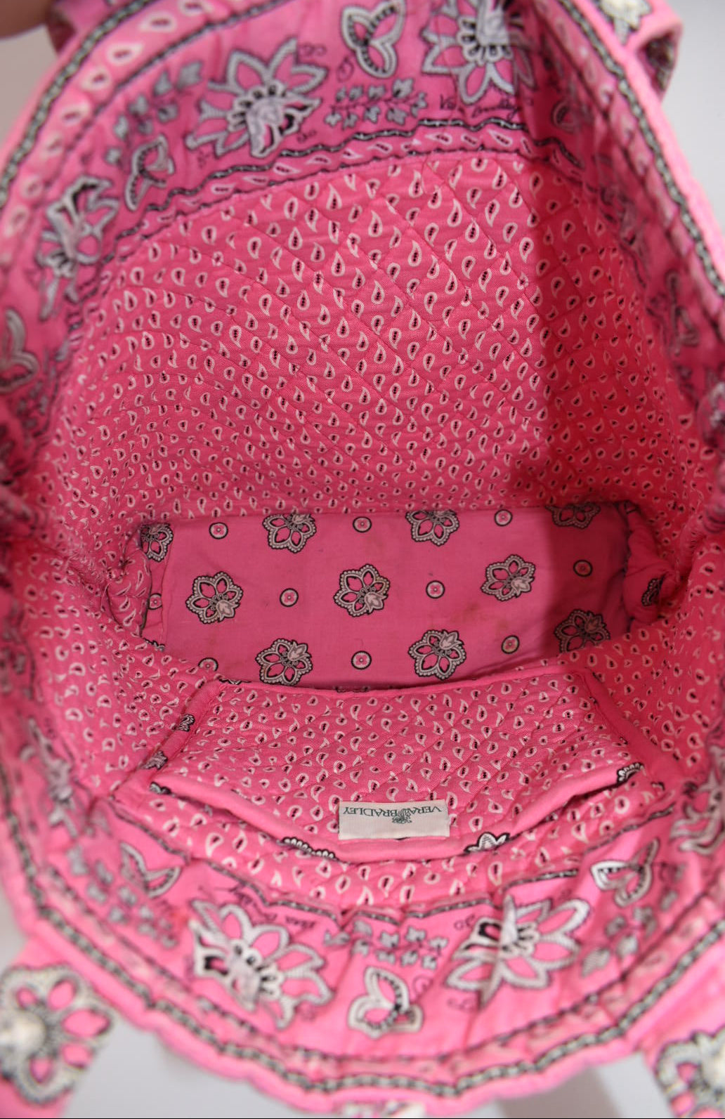 Vera Bradley Quilted Cotton Everyday Tote Bag in "Pink Bandana" Pattern