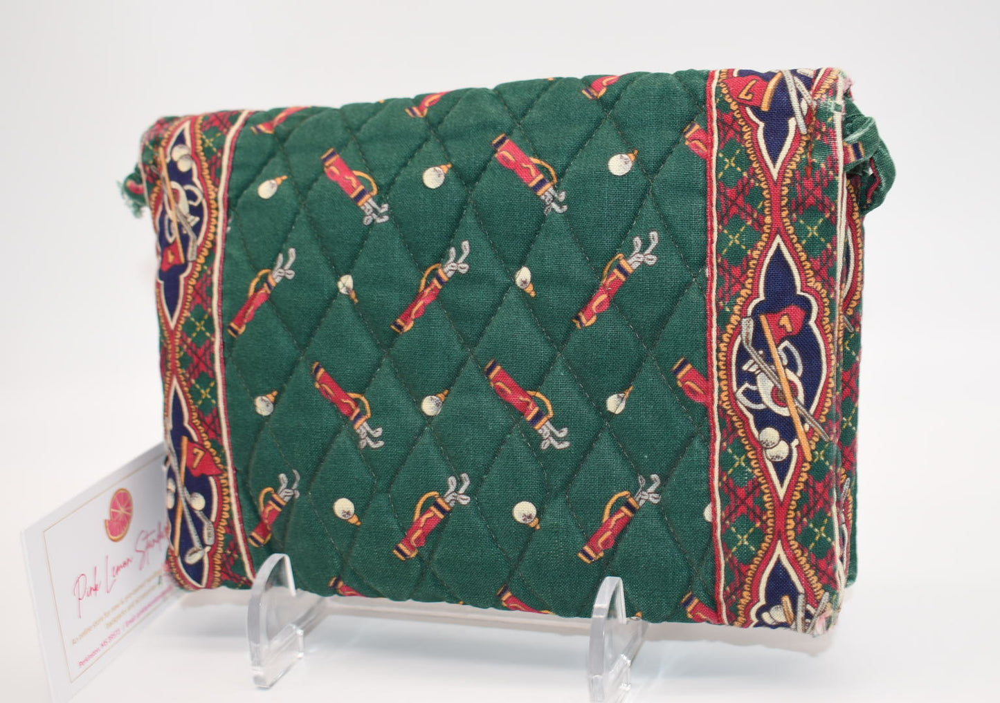 Vintage Vera Bradley Elite Crossbody Bag in "Golf Green -1995" Pattern