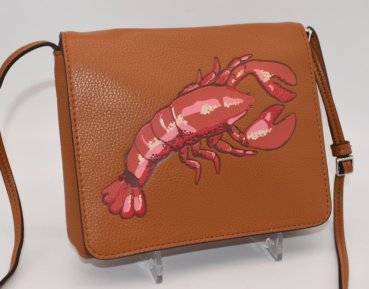 Vera Bradley Small Flap Hipster Crossbody Bag in "Lobster on Roasted Pecan"