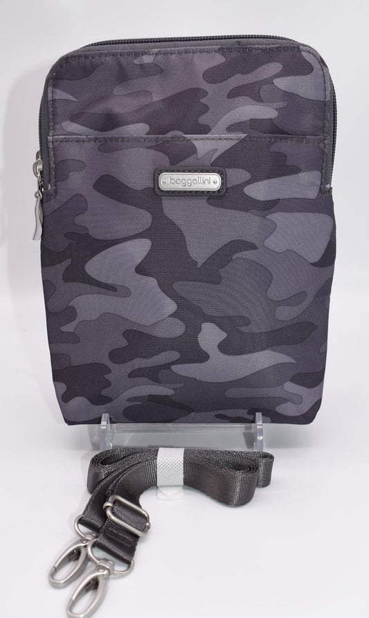 Baggallini Take Two RFID Bryant Crossbody Bag in Camo Gray
