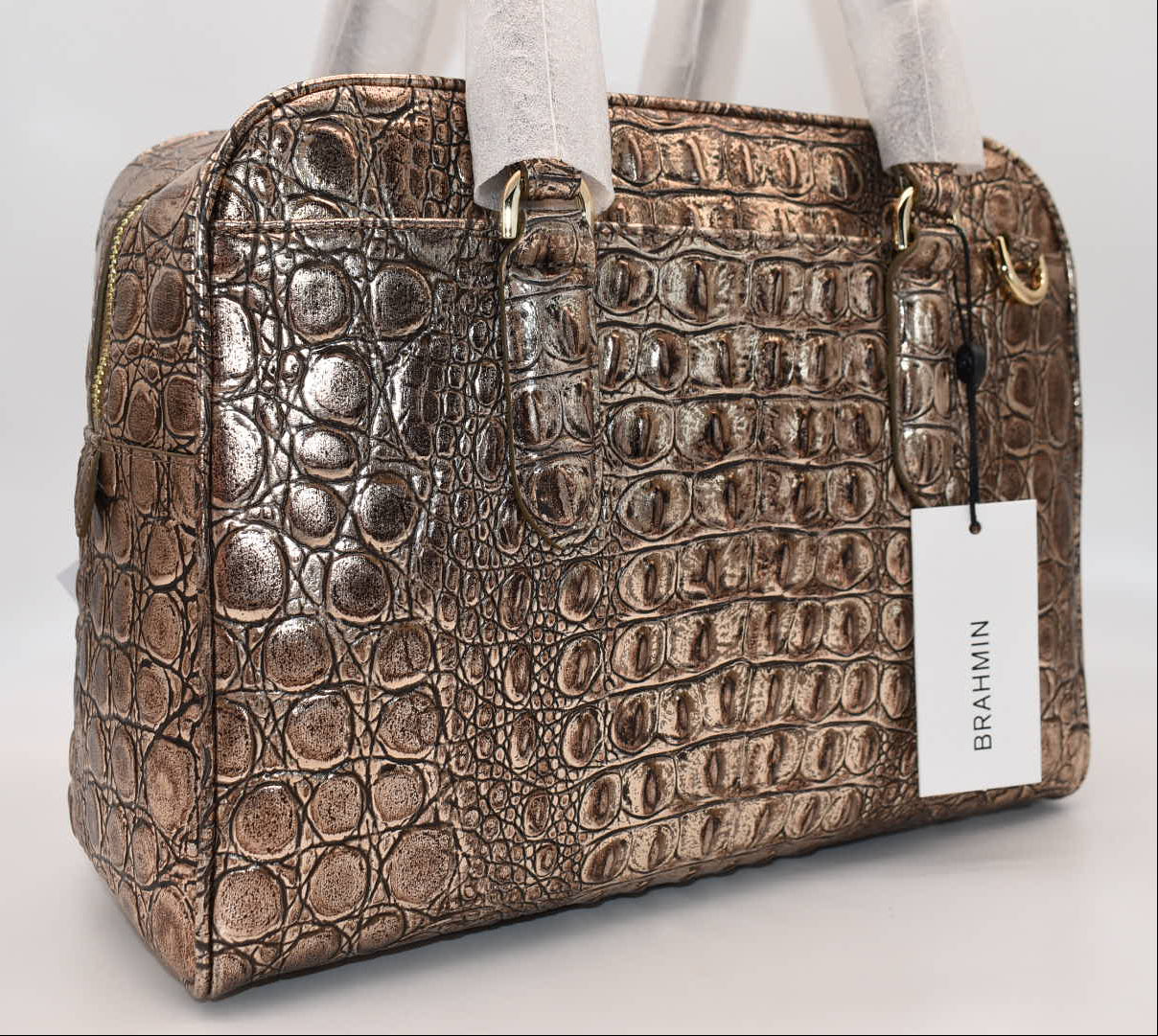 Brahmin Marissa Satchel Bag in Bronze Nebula