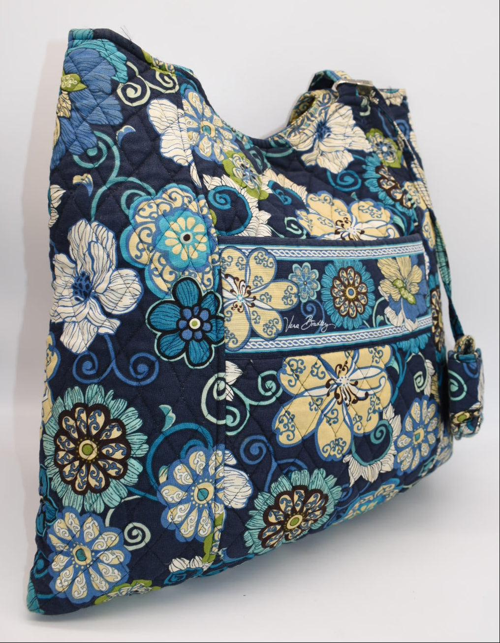 Vera Bradley Large Curvy Tote Bag & Cell Phone Case in "Mod Floral Blue" Pattern