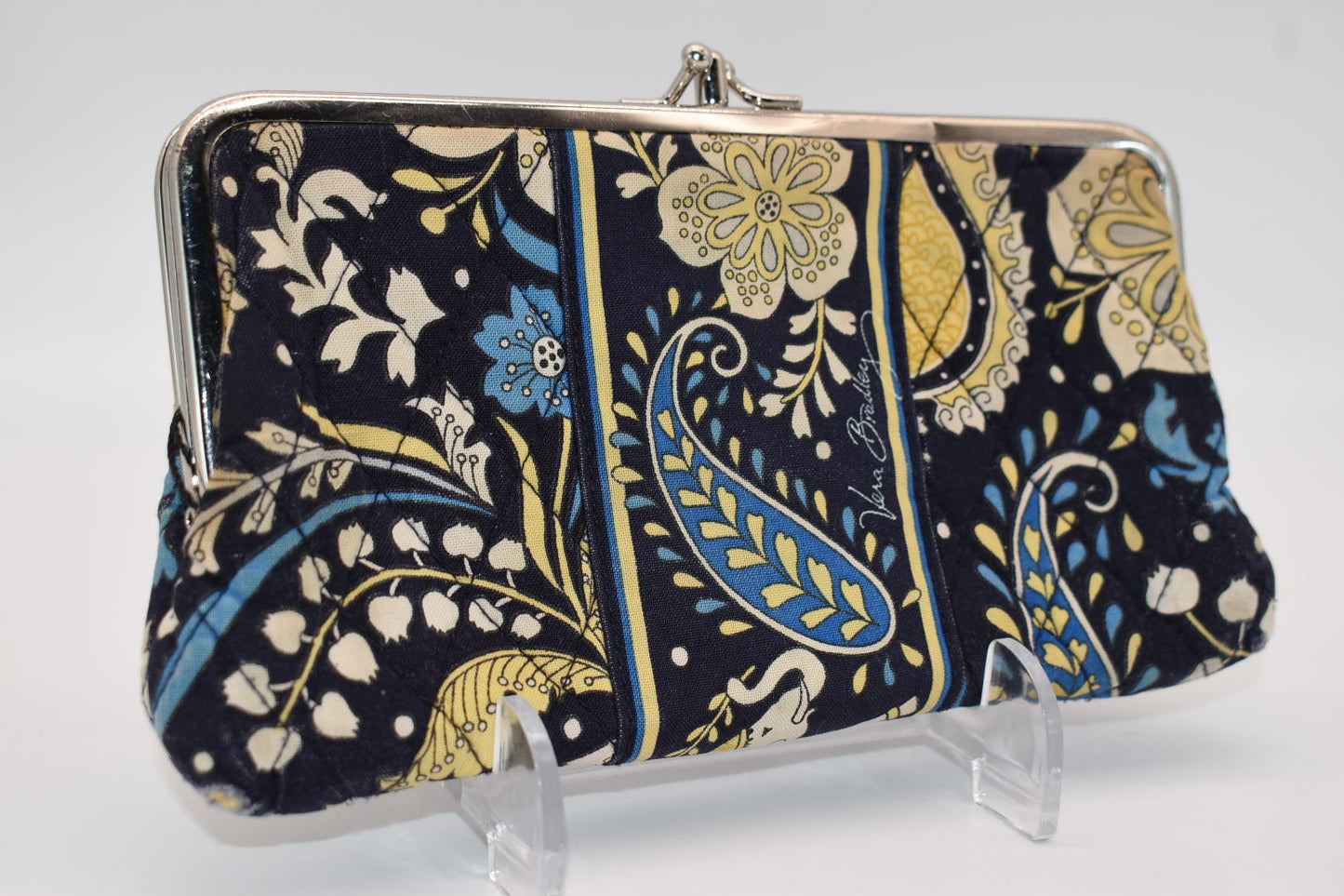 Vera Bradley Double Kisslock Wallet in "Ellie Blue" Pattern