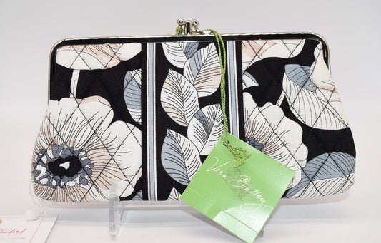 Vera Bradley Double Kisslock Clutch Wallet in "Camellia" Pattern